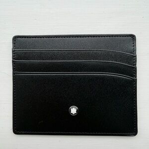 NEW NEVER USED! Mont Blanc Black Leather Card & Key Holder with Star Emblem